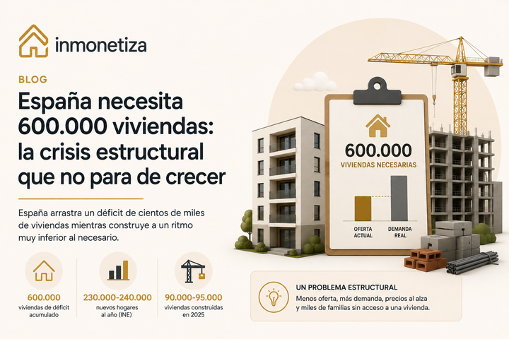 España arrastra un déficit de cientos de miles de viviendas mientras construye a un ritmo muy inferior al necesario. Analizamos por qué ocurre y qué alternativas existen.